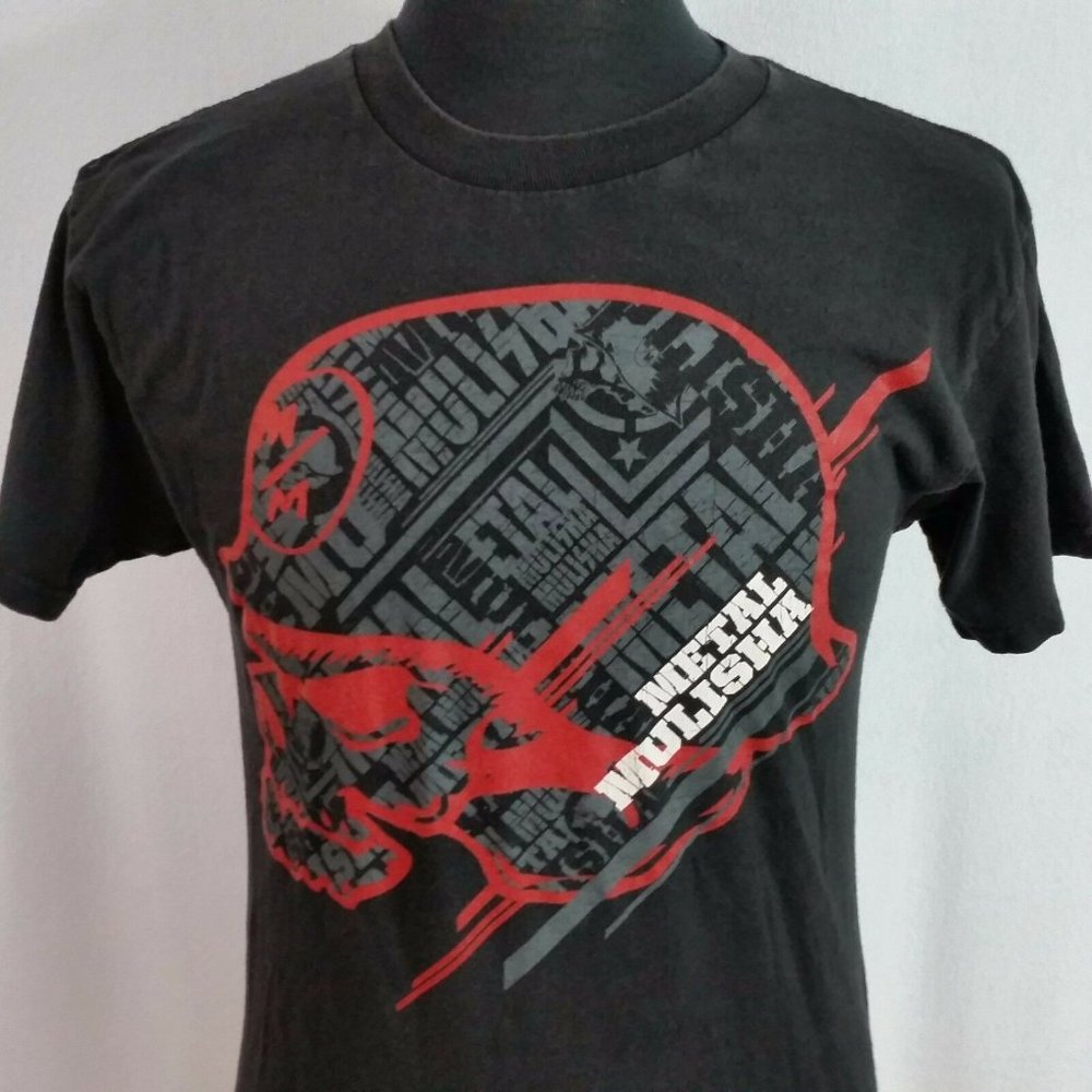 Metal Mulisha Black Tee Shirt Mens Med Motocross Racing Red Helmet